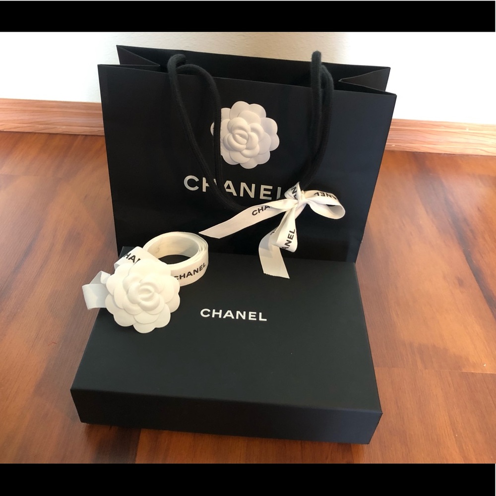 Authentic Chanel gift box and shopping bag